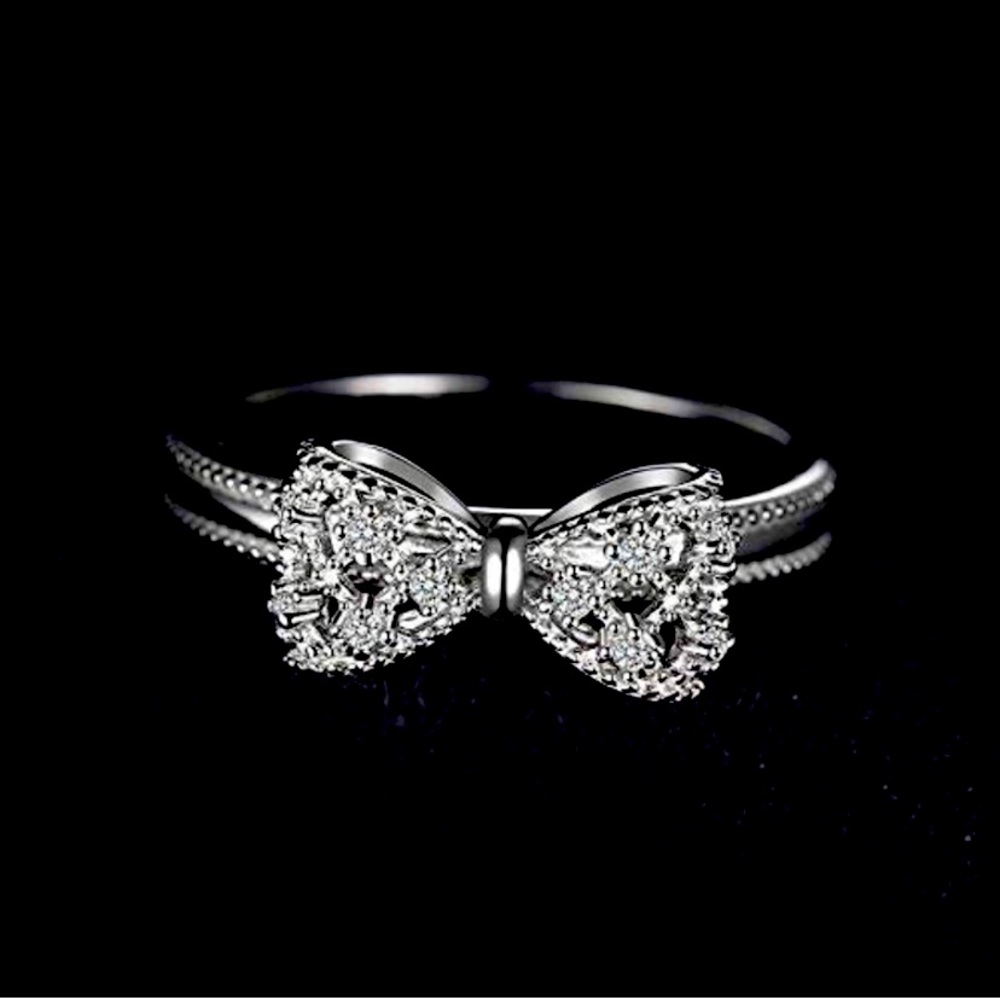 New 14K Gold Plated 925 Sterling Silver Rings Cubic Zirconia Promise Rings
